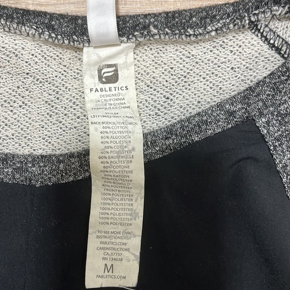 Fabletics Long Sleeve Sweatshirt Multi Texture Tie Front Black & Gray SZ M - Picture 7 of 12